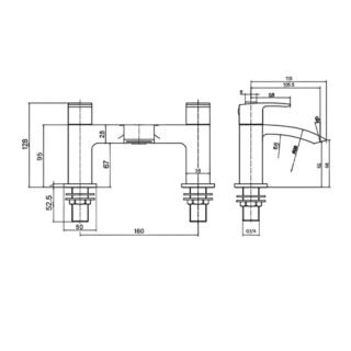 RAK Curve Bath Filler Tap - 2 TH - Image 2