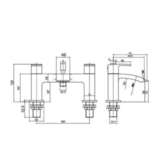 RAK Curve Bath Shower Mixer Tap - 2 TH - Image 2