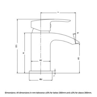 RAK Curve Mini Mono Basin Mixer Tap With Waste - 1 TH - Chrome - Image 2