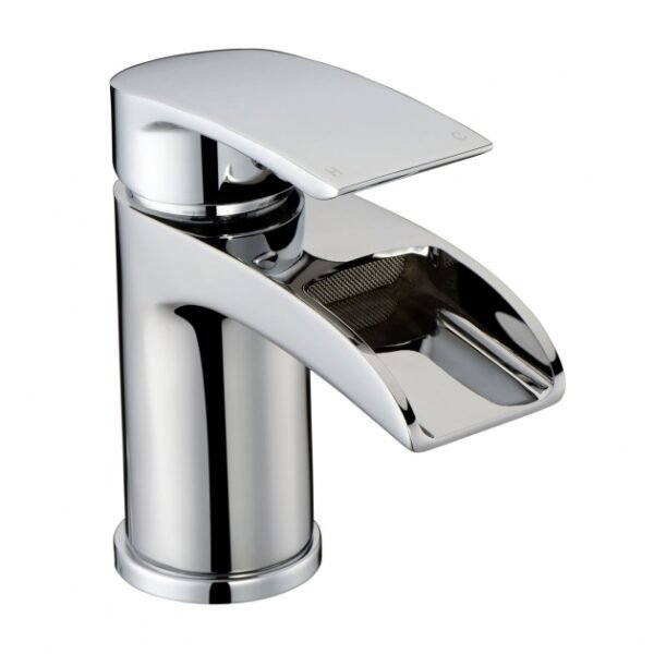 RAK Curve Waterfall Mono Basin Mixer Tap With Waste - 1 TH - Chrome