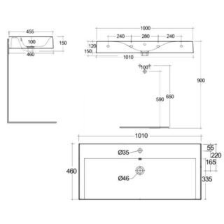 RAK Des Wall Hung Basin - Alpine White - Image 4