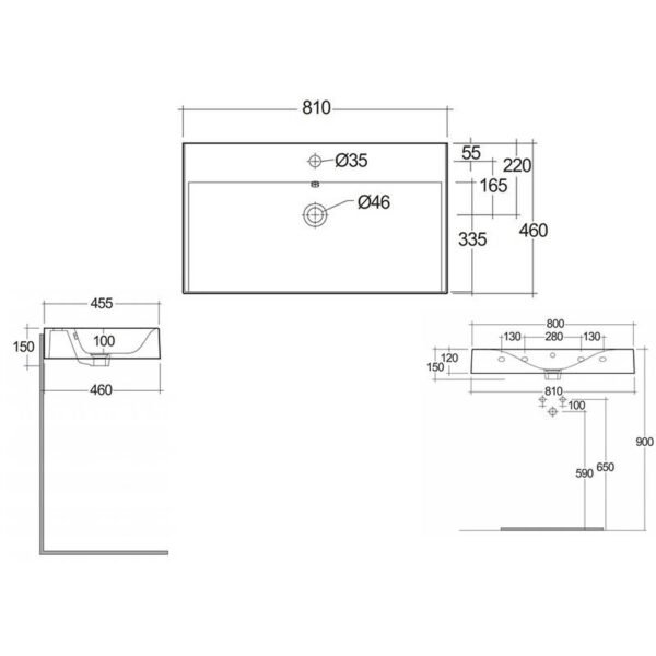 RAK Des Wall Hung Basin - Alpine White - Image 3