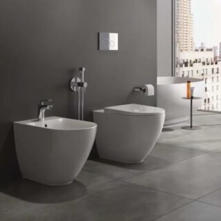 RAK Des Rimless Back To Wall Toilet With Soft Close Seat - Alpine White - Image 2