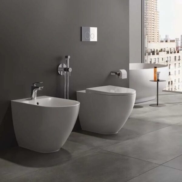 RAK Des Rimless Back To Wall Toilet With Soft Close Seat - Alpine White - Image 2