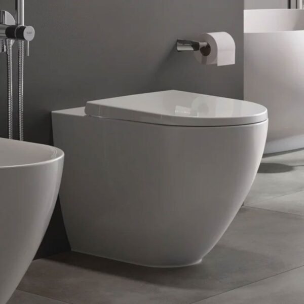 RAK Des Rimless Back To Wall Toilet With Soft Close Seat - Alpine White - Image 3