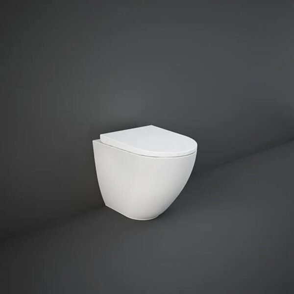 RAK Des Rimless Back To Wall Toilet With Soft Close Seat - Alpine White