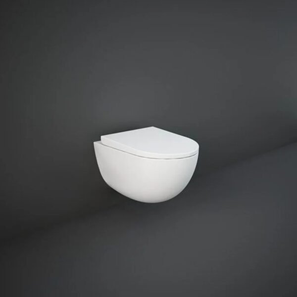 RAK Des Rimless Wall Hung Toilet With Soft Close Seat - Alpine White