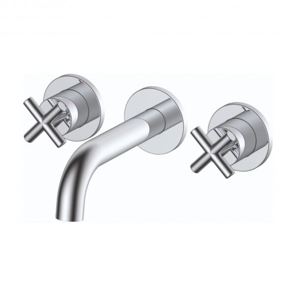 RAK Ella Wall Mounted Basin Mixer Tap - 3 TH - Chrome