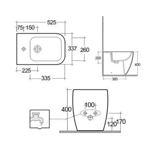 RAK Feeling Back To Wall Bidet - Image 2