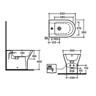 RAK Feeling Rimless Back To Wall Bidet - Image 5
