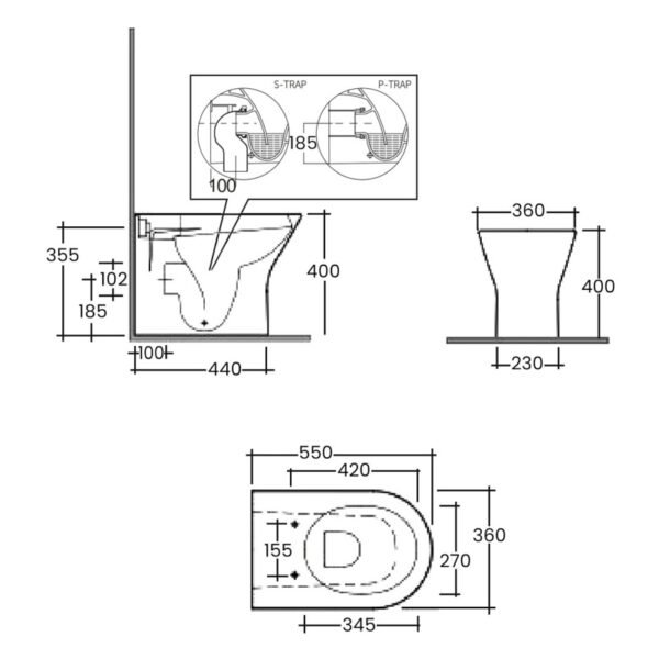 RAK Feeling Rimless Back To Wall Toilet With Soft Close Seat - Image 7