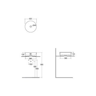 Rak Feeling Round Countertop Basin - 420mm Wide - Image 3