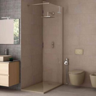 Rak Feeling Stone Effect Rectangular Shower Tray - Cappuccino - Image 2