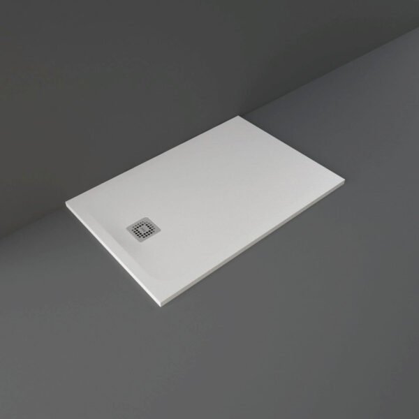 Rak Feeling Stone Effect Rectangular Shower Tray - White