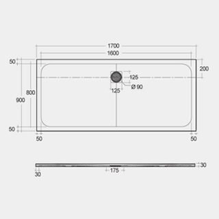 Rak Feeling Stone Effect Rectangular Shower Tray - White - Image 11