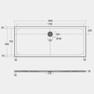 Rak Feeling Stone Effect Rectangular Shower Tray - White - Image 12