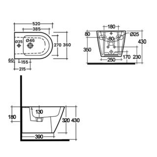 RAK Feeling Rimless Wall Hung Bidet - Image 4