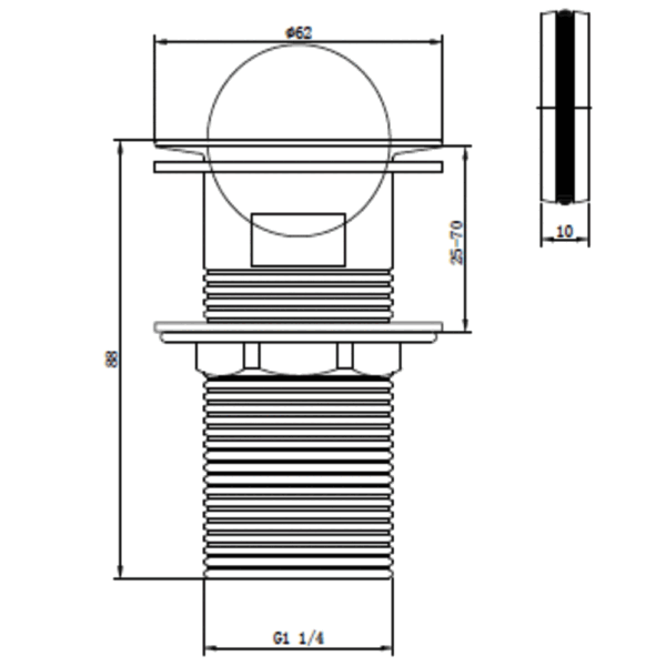 Rak Slotted Flip Top Basin Waste - Chrome - Image 2