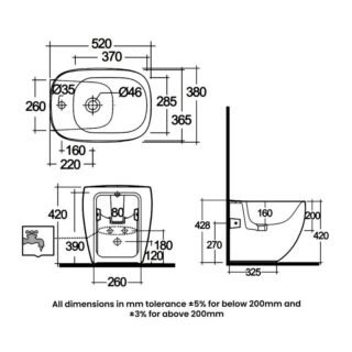 RAK Illusion Back To Wall Bidet - Alpine White - Image 3