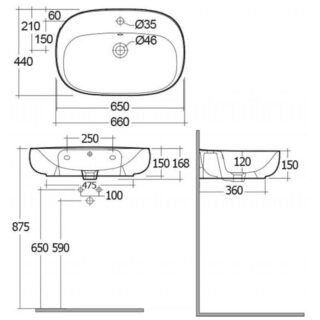 Rak Illusion Wall Hung Basin - Alpine White - Image 5