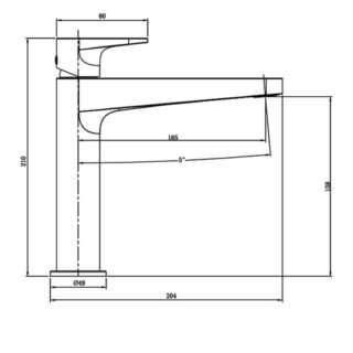 RAK Ischia Mini Tall Basin Mixer Tap - 1 TH - Image 2