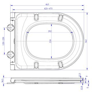 Rak Resort Maxi Open Back To Wall Close Coupled Toilet With Seat - White - Image 5