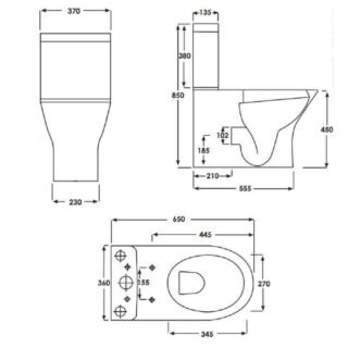 Rak Resort Maxi Closed Back  To Wall Close Coupled Toilet With Seat - White - Image 5