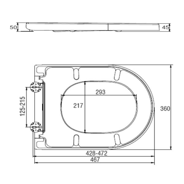 Rak Resort Maxi Open Back  To Wall Close Coupled Toilet With Seat - White - Image 6