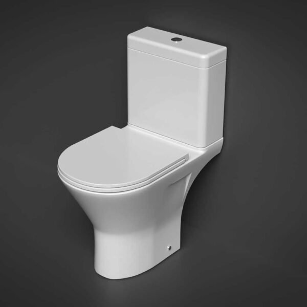 Rak Resort Maxi Open Back  To Wall Close Coupled Toilet With Seat - White