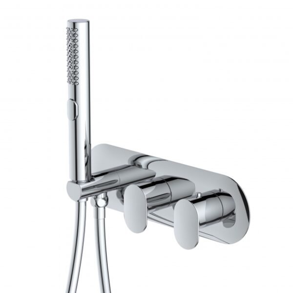 RAK Mercury 2 Outlet Thermostatic Concealed Shower Valve With Shower Handset - Chrome