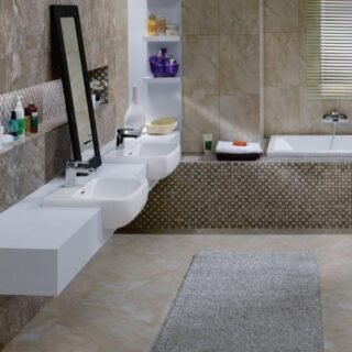RAK Metropolitan Basin With Semi Recessed Basin - 520mm Wide - Alpine White - Image 2