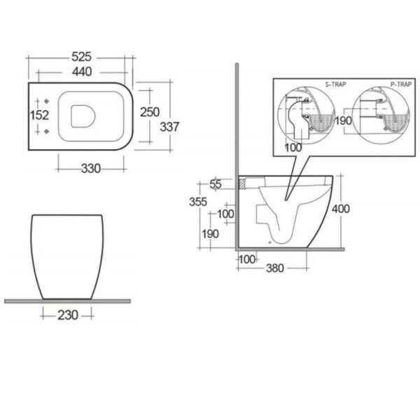 RAK Metropolitan Back To Wall Toilet With Soft Close Seat - Alpine White - Image 3