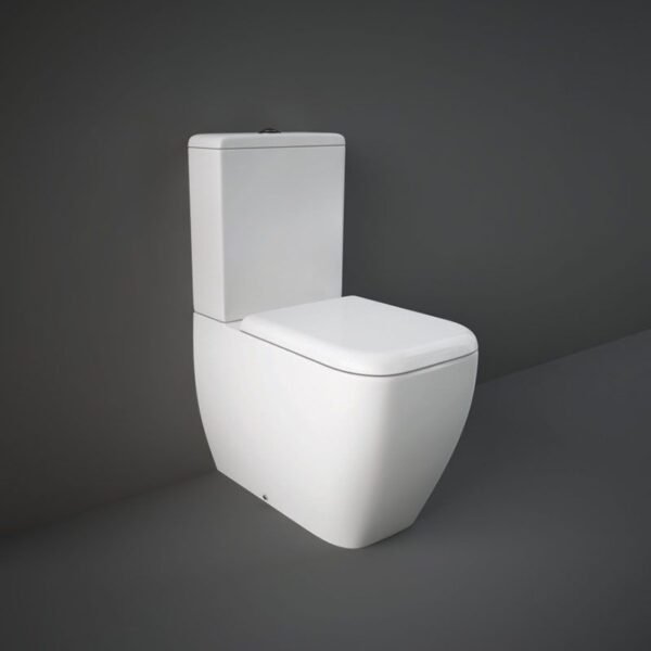 RAK Metropolitan Closed Back  To Wall Close Coupled Toilet With Soft Close Seat - Alpine White