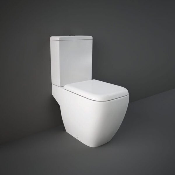 RAK Metropolitan Open Back  To Wall Close Coupled Toilet With Soft Close Seat - Alpine White