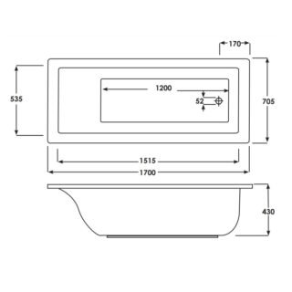 RAK Metropolitan Single Ended Bath - White - Image 3