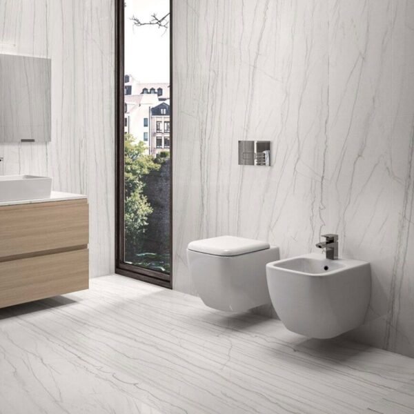 RAK Metropolitan Wall Hung Bidet With Hidden Fixations - White - Image 2