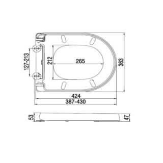Rak Resort Mini Open Back  To Wall Close Coupled Toilet With Seat - White - Image 7