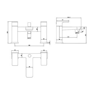RAK Moon Bath Shower Mixer Tap - 2 TH - Image 2