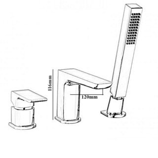 RAK Moon Bath Shower Mixer Tap - 3 TH - Image 2