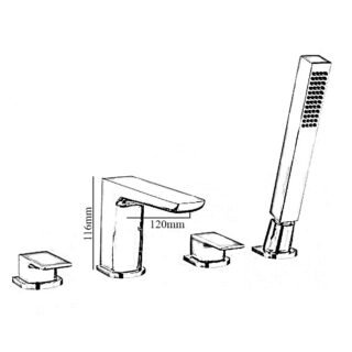 RAK Moon Bath Shower Mixer Tap - 4 TH - Image 2