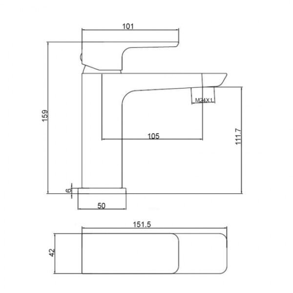 RAK Moon Mini Mono Basin Mixer Tap With Waste - 1 TH - Image 3