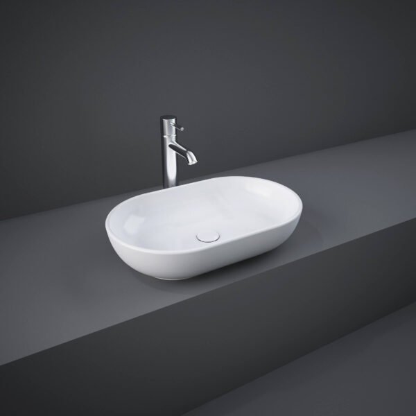 RAK Moon Oval Countertop Basin - 550mm Wide - Alpine White