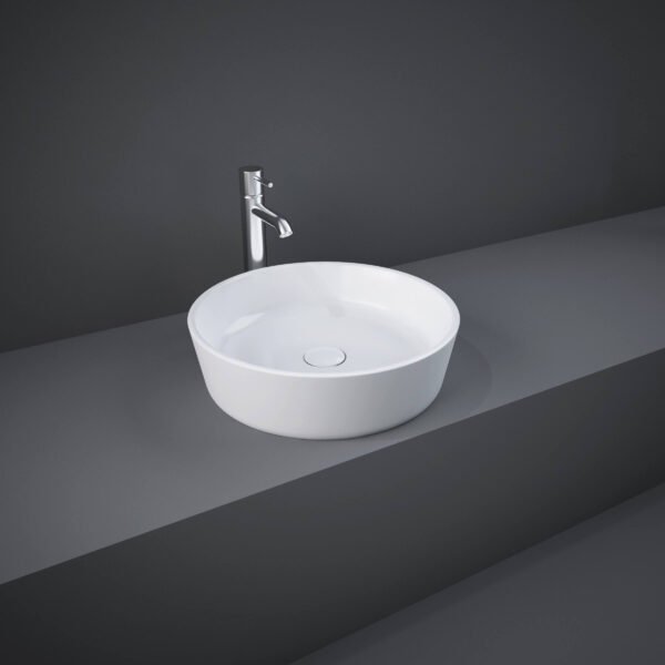 RAK Moon Round Countertop Basin - 420mm Wide - Alpine White
