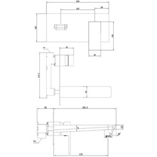 RAK Moon Wall Mounted Basin Mixer Tap - 2 TH - Image 2