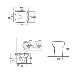 RAK Origin Back To Wall Toilet With Seat - White - Image 5