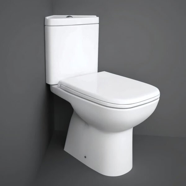 RAK Origin Open Back Corner Close Coupled Toilet With Cistern And Seat - White
