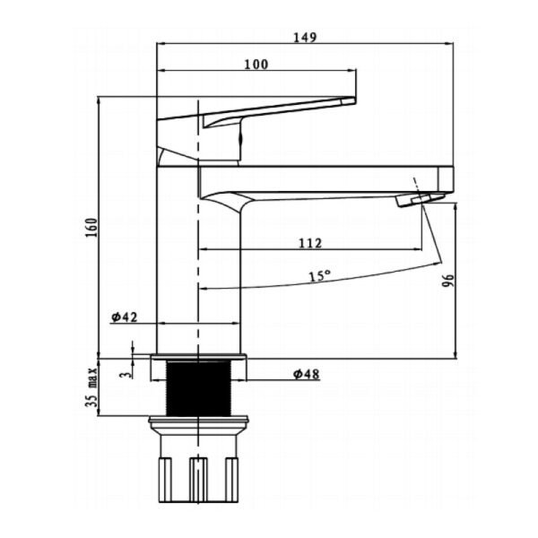 RAK Origin 62 Mono Basin Mixer Tap - 1 TH - Chrome - Image 4