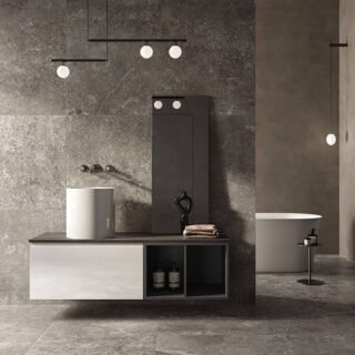 Rak Petit Round Countertop Basin - 340mm Wide - Alpine White - No TH - Image 2