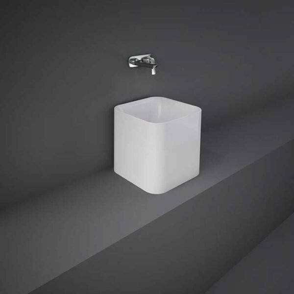 Rak Petit Square Countertop Basin - 340mm Wide - Alpine White - No TH