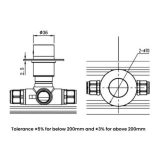 RAK Petit Round 2 Outlet Concealed Shower Valve - Image 2